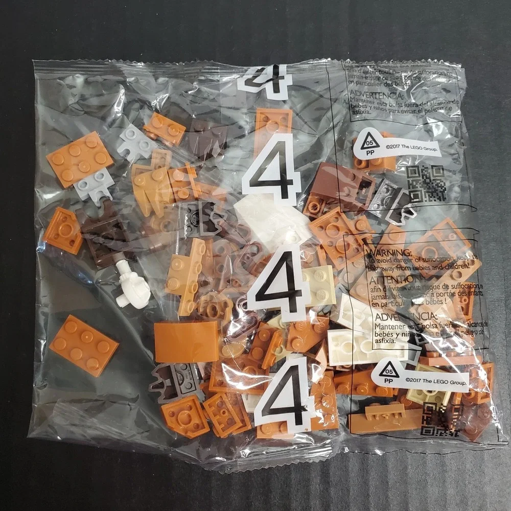Lego Replacement Pieces Sealed Bag #4 Brown Tan Cream Bricks‎ 2017 - Set Unknown
